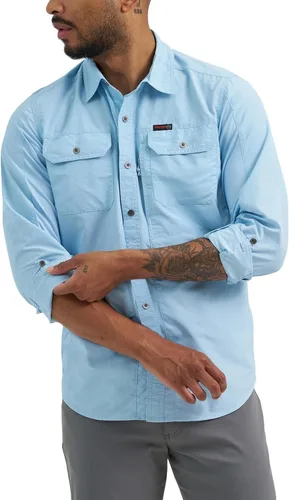 Vista 10 de ATG de Wrangler - Camisa de manga larga para hombre, de material mixto Negro