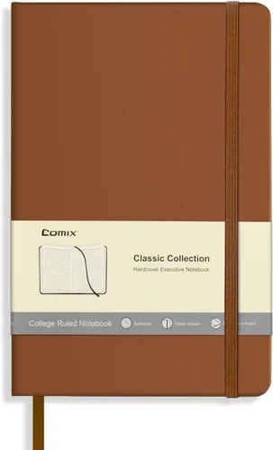 Vista 17 de Comix Cuaderno rayado para mujeres y hombres, cuadernos de diario para oficina, escuela, hogar, 240 páginas, 5.5 x 8.3 pulgadas, rayas Negro