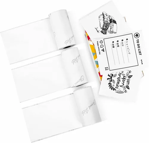 Vista 12 de Phomemo - Papel adhesivo térmico blanco para impresora, 77 mm, compatible con la impresora de notas adhesivas Phomemo M03/M03AS/M04S/M04AS, texto