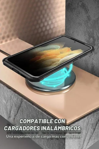 Vista 7 de SUPCASE Funda para Samsung Galaxy S21 Ultra con soporte (Unicorn Beetle Pro), [marco frontal integrado y clip para cinturón]