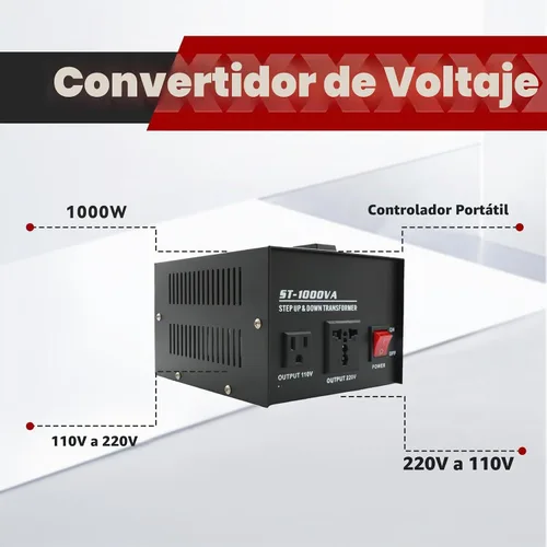 Vista 4 de findmall Convertidor de voltaje 1000W transformador de paso arriba/abajo 110V a 220V/220V a 110V Convertidor Transformador