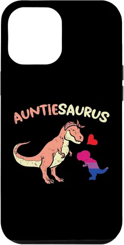 Vista 6 de iPhone 14 Auntiesaurus Gay Aunt Dinosaur Dino LGBTQ Bisexual Flag Bi Case