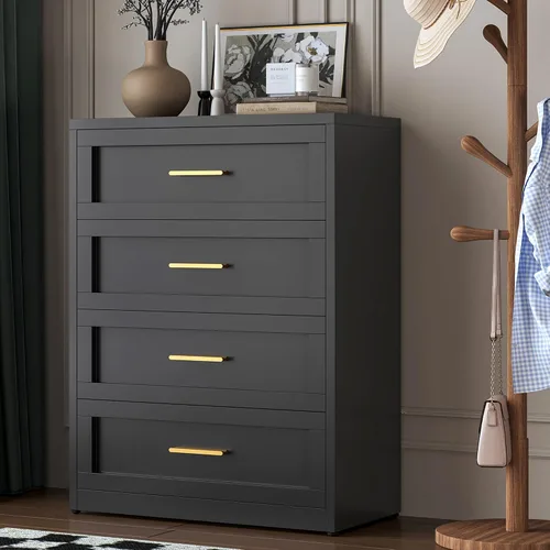 Vista 13 de LCAOPC Cómoda metálica negra de 3 cajones para dormitorio, cómoda ancha para armario, cómoda de metal, cómoda y cómoda para sala de estar, pasillo