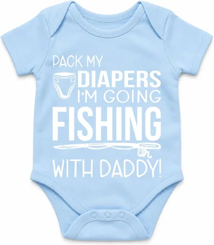 Vista 9 de Pack My Diapers, I'm Going Fishing With Daddy - Divertido body para bebé Negro