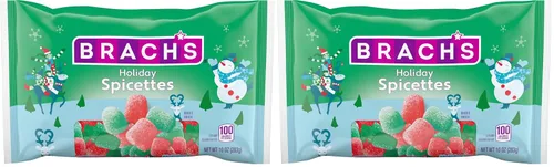 Vista 7 de Dulces navideños de Brach's, gomitas festivas, gomitas rojas y verdes, 10 onzas