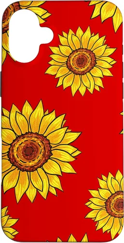 Vista 23 de Patrón de girasol en rojo vintage floral flor mujeres regalo caso para iPhone 17