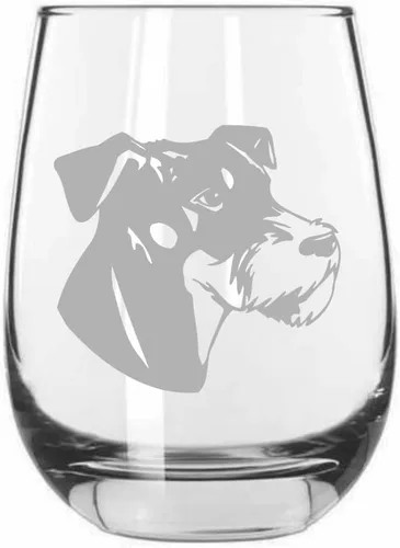 Vista 344 de Shar Pei (chino) - Vaso de vino sin tallo grabado para perro, 15.25 onzas