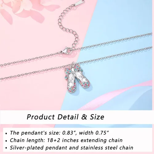 Vista 4 de ORISPRE Ballerina Necklace Gifts for Girls, Dance Recital Gifts for Girl Birthday Graduation Christmas Gifts, Jewelry for Girls