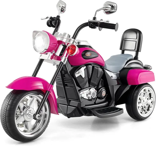 Vista 16 de Costzon Motocicleta para Niños, Motocicleta Chopper de Paseo Alimentada por Batería de 6V con Bocina, Faro, Juguetes de Paseo Estables de 3 Ruedas