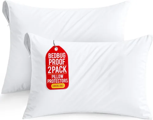 Vista 9 de Utopia Bedding - Funda de almohada impermeable con cremallera, 20 x 26 pulgadas, 2 unidades, estándar, color blanco