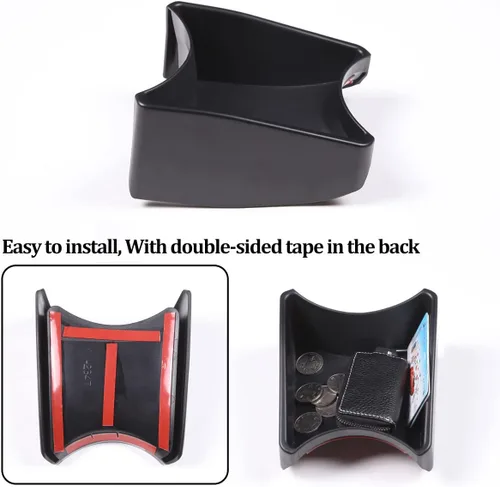 Vista 9 de HAPPYHORSE Caja de Almacenamiento para Consola de Coche Bandeja Organizadora Compatible con Fiat 500 2007-2015 Portavasos de Control Central Caja