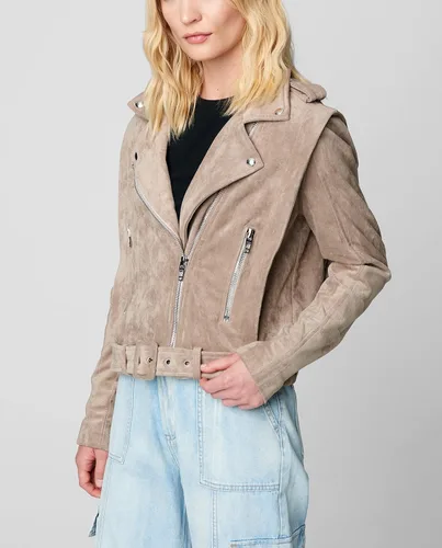 Vista 2 de BLANKNYC Ropa de lujo para mujer, chaqueta de gamuza para motocicleta, abrigo cómodo y elegante