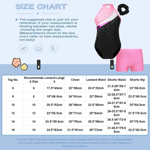 Vista 7 de Kids Girls Ballet Dance Outfits Shiny Sleeveless Gymnastic Leotard with Athletic Shorts Hair Band Tracksuit