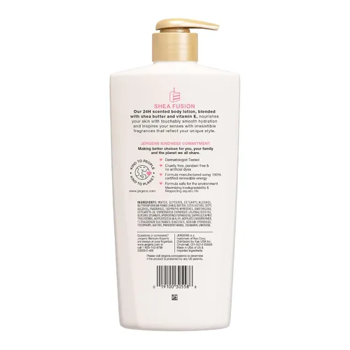 Vista 8 de Jergens Loción corporal de pastel de confeti de Shea Fusion, 14 fl oz Para pieles secas, loción corporal hidratante con manteca de karité