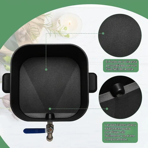 Vista 3 de 7QT - Olla eléctrica para derretir cera, fabricante de jabón digital con boquilla Wax Melting Kit, Candle Crafting Tool, Soap Making Supplies