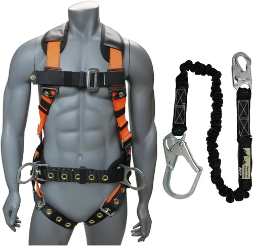 Vista 8 de Kit de arnés de protección contra caídas cómodo AFP Demon – Arnés de seguridad de cuerpo completo OSHA/ANSI PPE para trabajo de construcción