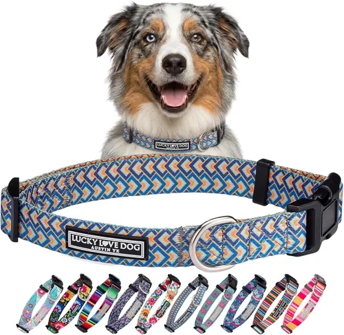 Vista 74 de Lucky Love Dog - Collar de perro ajustable con hebilla de fácil clic para los pequeños, duradero y cómodo para perros machos y hembras, collar