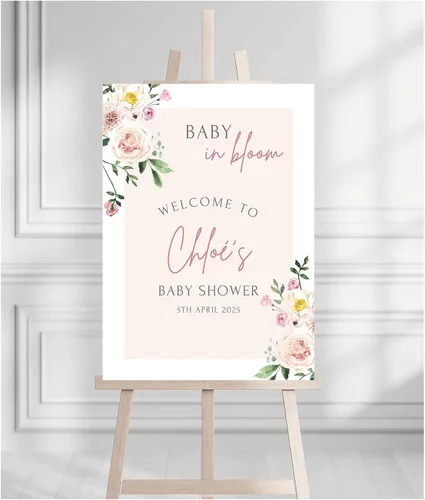 Vista 29 de Letrero de bienvenida para baby shower, personalizable, con texto en inglés «We Can Bearly Wait» Neutral Cute Teddy Bear Theme, varios tamaños