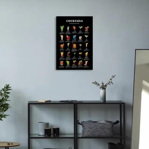 Vista 4 de Arte de pared de cóctel, pósteres de conocimiento, vintage, cocteles, mixología, fotos, carrito de bar, accesorios e impresiones de pintura, cocina