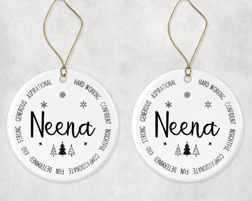 Vista 3 de Adorno descriptivo de Neena, el mejor adorno de Neena Ever, regalo de recuerdo de Navidad de hija o hijo, nuevo adorno Neena, primero para Neena