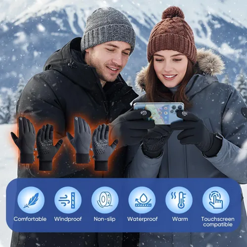 Vista 3 de Saker - Guantes térmicos de alta calidad para hombre, guantes de ciclismo para clima frío, resistentes al viento, resistentes al agua, con agarre