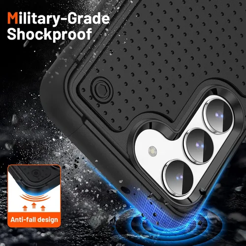 Vista 3 de Asuwish Funda protectora para Samsung Galaxy S23 5G con protector de pantalla de vidrio templado y accesorios de celda, protección de doble capa