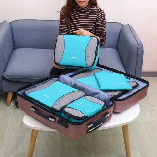 Vista 5 de Gonex Packing Cubes for suitcase, 9 Set Lightweight Travel Luggage Packing Organizers with Laundry Bags Travel Essentials Travel Bags for Carry on