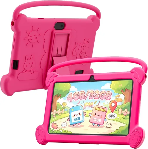 Vista 10 de DIGITHINK Tableta para niños de 7 pulgadas 3-9 con funda protectora, 4 GB (2 GB+2 GB expandir) RAM 32 GB ROM, tabletas para niños, dispositivo