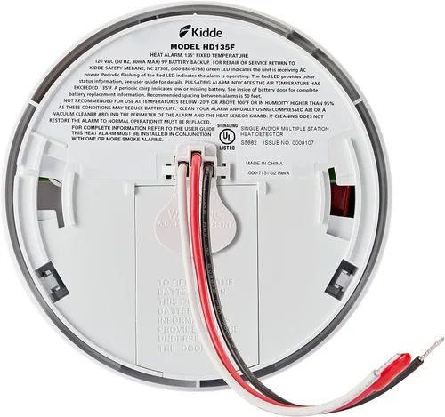 Vista 2 de Kidde - HD135F Fyrnetics Hardwire - Detector de calor con respaldo de batería.