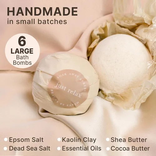 Vista 4 de Bombas de baño: Colección de aromaterapia, juego e individuales Regalos relajantes de spa para mujeres y hombres