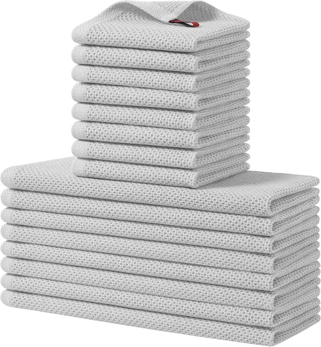Vista 50 de Homaxy Juego de toallas y paños de cocina 100% algodón, 30 x 30 centímetros y 33 x 71 centímetros, juego de 8 toallas de cocina ultra suaves