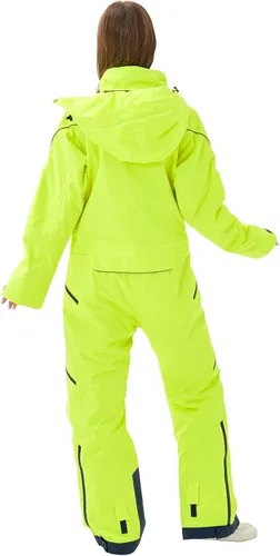 Vista 2 de Traje de esquí de una pieza para mujer, resistente al viento, impermeable, cálido, transpirable, desmontable, para deportes de nieve