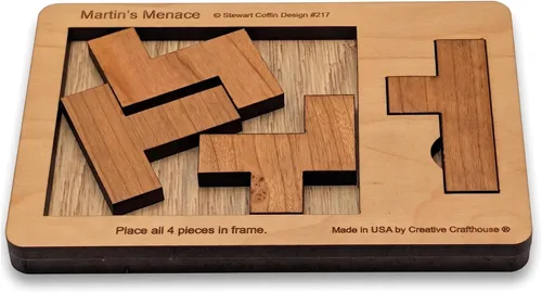 Vista 10 de Rompecabezas de madera Martin's Menace - Desafiante rompecabezas para adolescentes y adultos, fabricado en Estados Unidos