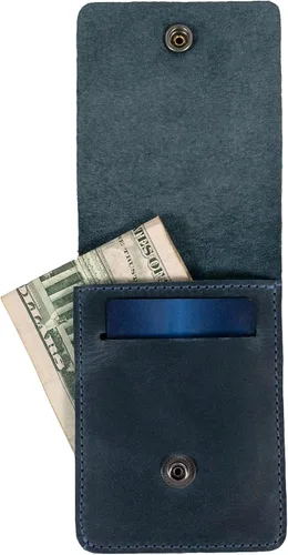 Vista 12 de Hide & Drink, Cartera vertical con bolsillo frontal con ranura para tarjetas, almacenamiento compacto para billetes, tarjetero, cuero de grano