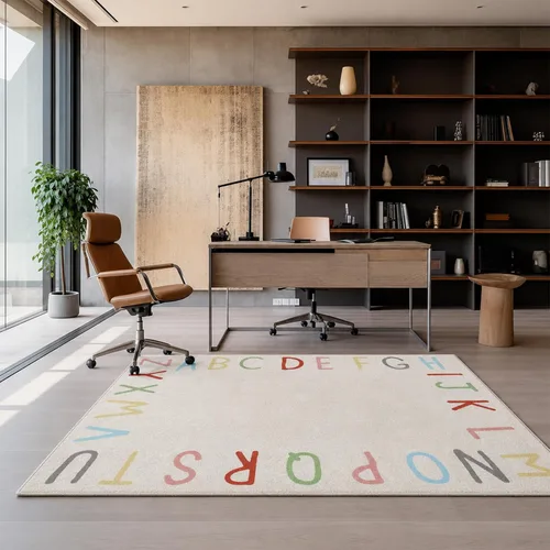 Vista 8 de SHIPKEY Alfombra de juego del alfabeto para niños, alfombra grande y suave Alphabet