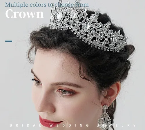 Vista 3 de Kamirola - Corona de reina y tiara corona de princesa para mujeres y niñas, diademas de cristal para novias, disfraces góticos de Halloween