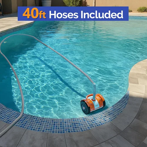 Vista 6 de VINGLI Aspiradora de piscina, barredora automática de piscinas para piscinas terrestres y enterradas, barredora de pared con succión lateral