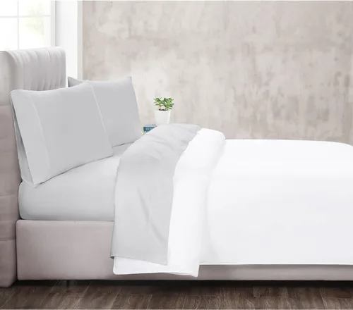 Vista 8 de Christian Siriano NY - Juego de sábanas y fundas de almohada de 3 piezas tamaño individual de 300 hilos - Colección satén de algodón - Azul