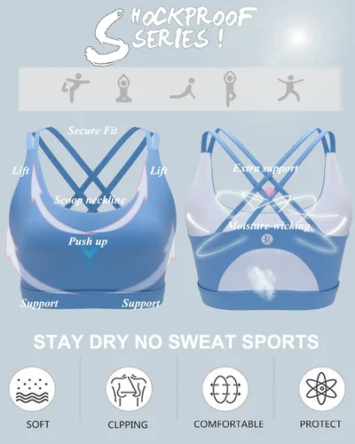 Vista 40 de Brasieres deportivos para mujer, con relleno, tipo camiseta sin mangas, sexis, con espalda cruzada, de alto impacto, largos, ideales para practicar
