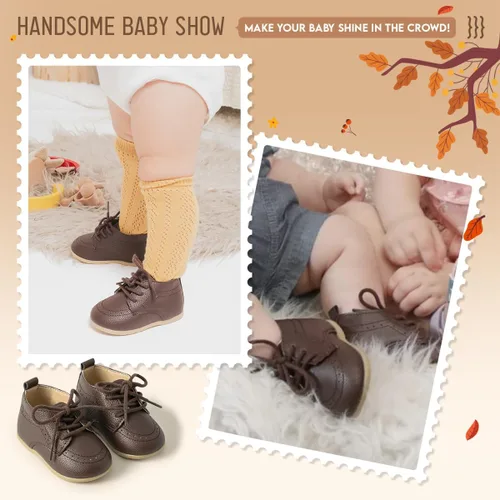 Vista 2 de Miamooi Mocasines clásicos de piel sintética para bebés y niñas, zapatos de vestir de boda para niños pequeños Brogue formal plano perezoso Oxford