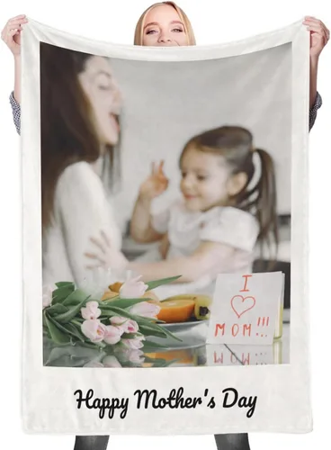 Vista 20 de Regalos de cumpleaños personalizados, manta personalizada con mis propias fotos para mujeres, hombres, mamá, papá