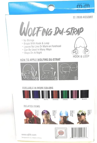 Vista 2 de King J Wolfing Du-Strap #2030 - Gorropañuelo tipo Durag, de compresión, sin tiras