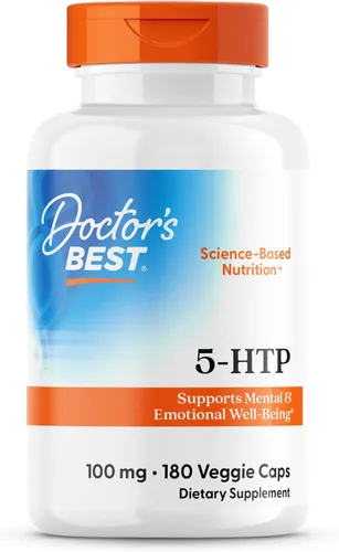 Vista 7 de Doctor's Best 5-Htp sin OMG, vegano, sin gluten, sin soja, 100 mg y 60 cápsulas vegetarianas
