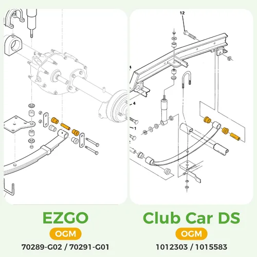 Vista 7 de 10L0L Kit de bujes de resorte para carrito de golf, manguito de buje de grilletes traseros para EZGO TXT/Medalist (1994 en adelante) y Club Car DS