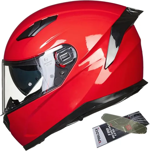 Vista 11 de ILM Cascos para moto de nieve y motocicleta con cara completa, película antiempañante Pinlock para hombres y mujeres, con visera térmica opcional