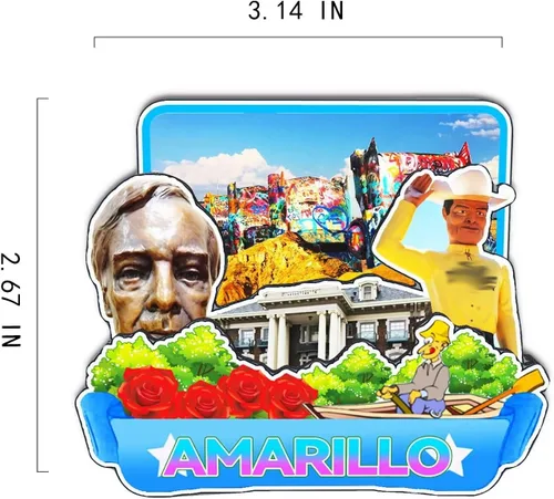 Vista 3 de Orlaybar Amarillo Texas USA America Decorative Magnet 3D Refrigerator City Travel Souvenir Tourist Gifts Handmade Craft Fridge Magnet Home