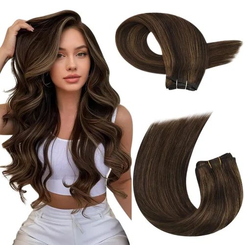 Vista 94 de Moresoo Extensiones de cabello humano real para coser, color negro natural