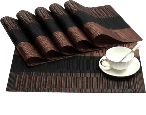 Vista 48 de SHACOS - Caminos de mesa de vinilo tejido, lavables, para uso en interiores o exteriores, fáciles de limpiar