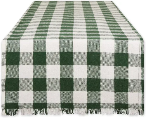 Vista 19 de DII Colección de Mesa a Cuadros Pesada con Flecos, Camino de Mesa, 14x72 pulgadas, Gris 2-Gris