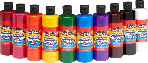 Vista 8 de Cra-Z-Art POP! Pintura de témpera lavable de neón para niños, paquete a granel de 10 unidades, colores fluorescentes surtidos, juego de pintura